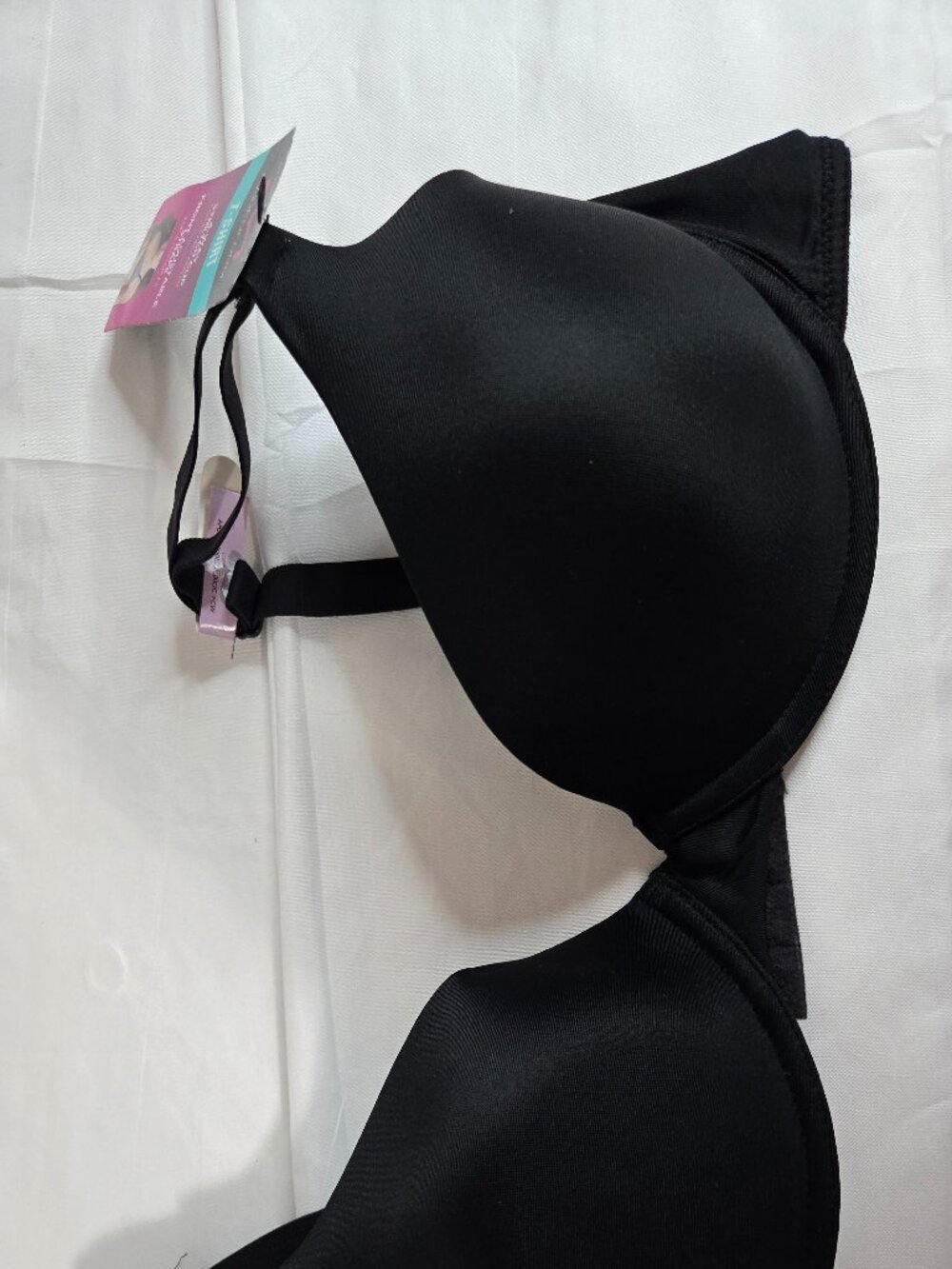 Maidenform 36D black silky T-shirt front adjustable strap bra wired Style:07959